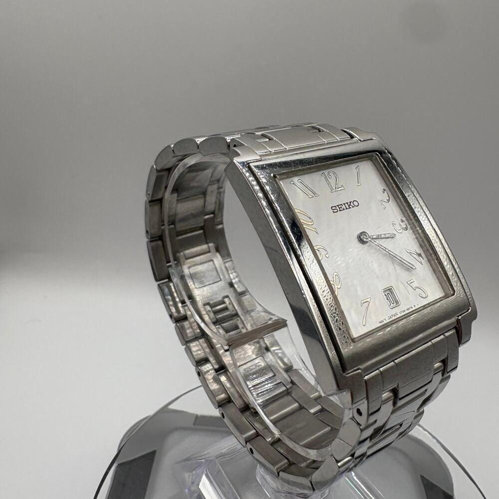 Seiko Rectangular Quartz Watch Silver Dial, Date,… - image 2